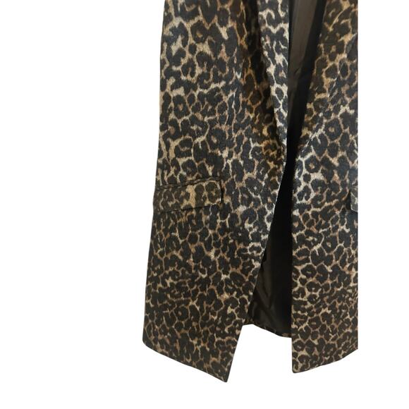 Dolce Cabo Women's XSmall Brown Leopard Print Long Line Fleece Sleeveless Vest - Picture 3 of 11